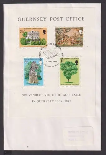 Neu Briefmarken Guernsey Großbritannien Europa Brief Block 1975 Victor Hugo Exil