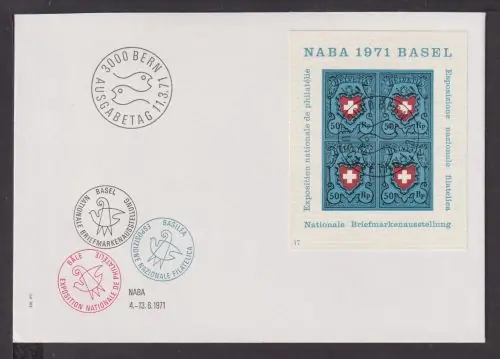 Briefmarken Schweiz Europa Brief Block 1971 Nationale Briefmarkenausstellung Billig