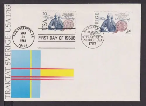Briefmarken Schweden Europa USA Brief 1983 Traktat Schweden USA 1783 Top-Seller