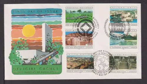 Briefmarken UNO Vereinte Nationen Brief Block 1984 Erbe der Menschheit Preiswert