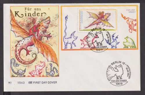 Briefmarken Deutschland Europa Brief Block 1994 Für uns Kinder Gratis Versand
