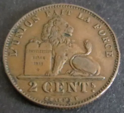 Preiswert Münze Belgien Belgium 2 Centimes 1912 sehr schön VF