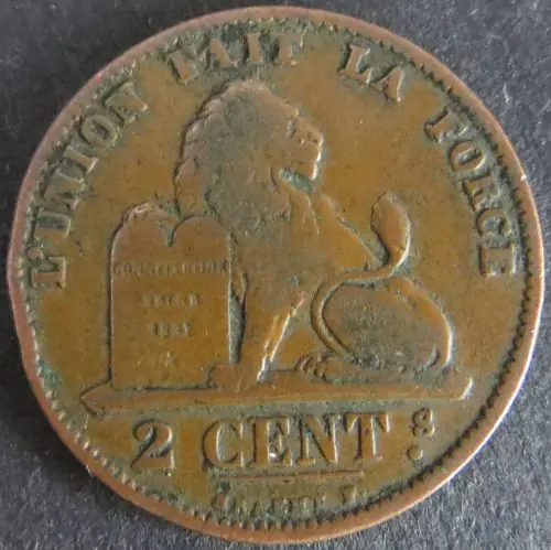 Bestseller Münze Belgien Belgium 2 Centimes 1876 schön F