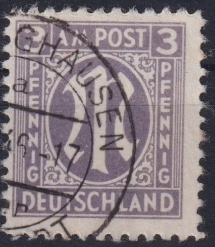Markenware Bizone 17 AM-Post deutscher Druck 3 Pfg gestempelt Plattenfehler XXIV Kat 50,00