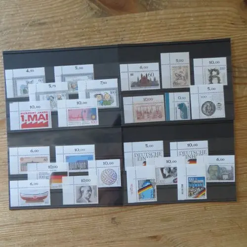 Neue Kollektion Bund 1444-1487 Jahrgang 1990 Bogenecke Eckrand oben links selten einheitlich