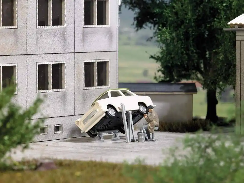 Gratis Versand Busch 7938 H0 Action-Set Trabant Hebevorrichtung