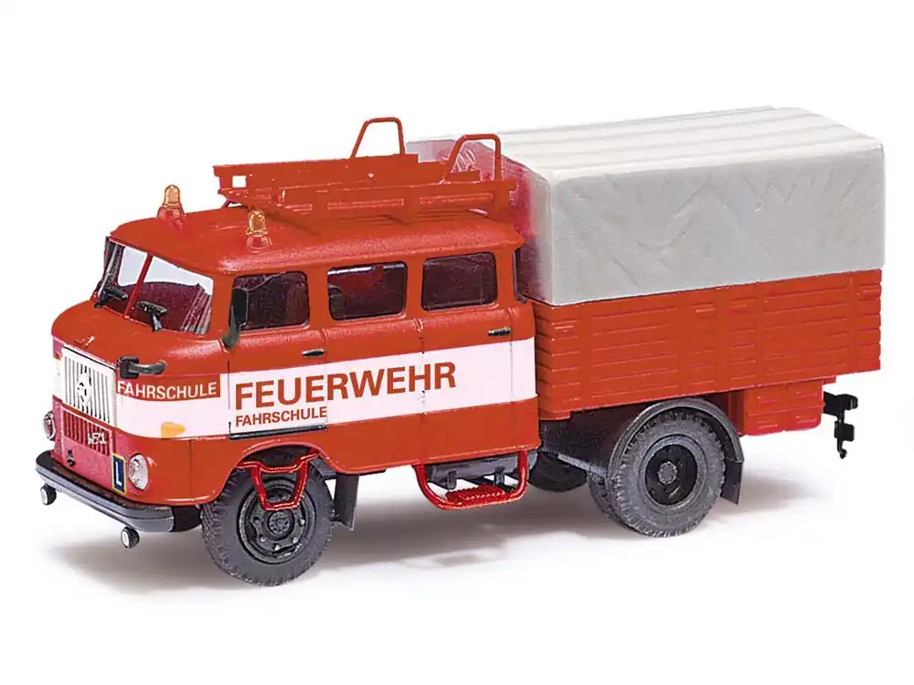 Busch 95194 H0 LKW IFA W50 L RTGW Feuerwehr Fahrschule Letzte Chance