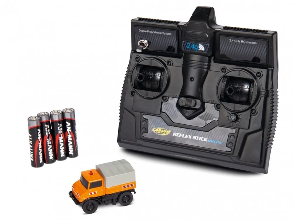 Sonderaktion Carson 500504125 H0 LKW Mercedes Unimog U400 Kommunal mit 2,4Gh RC-Funksteuerung