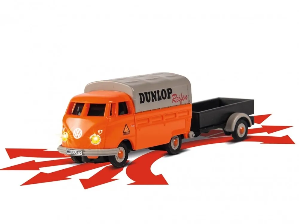 Carson 500504135 H0 PKW VW T1 Dunlop Bus mit Anhänger mit Fernsteuerung Preis Gesenkt