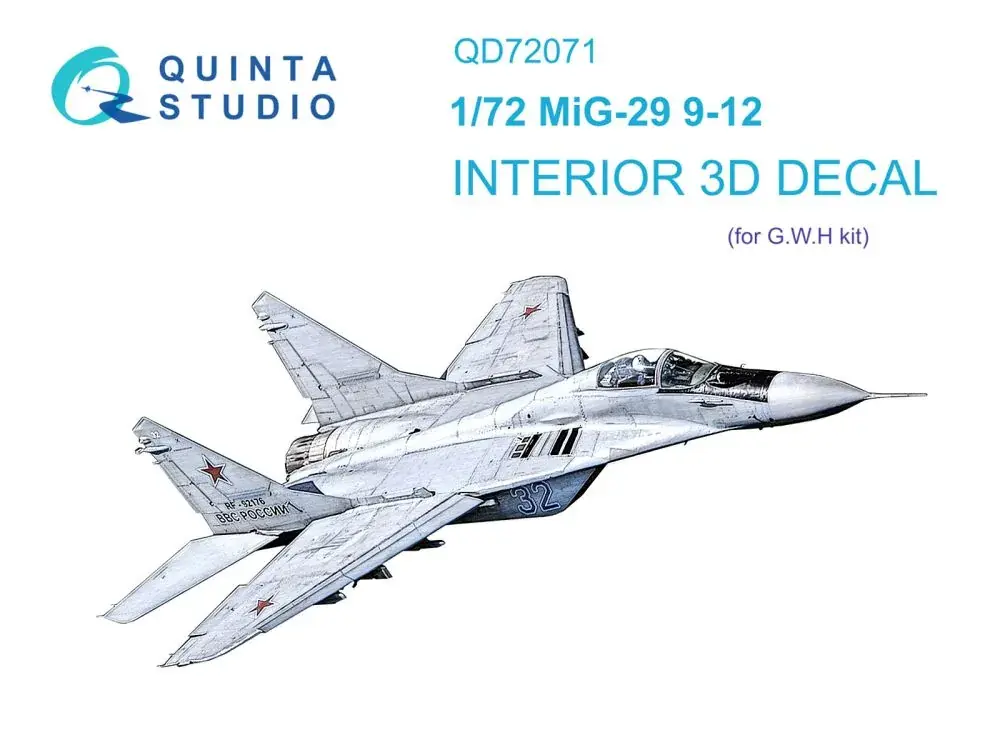 Preiswert Quinta studio MiG-29 9-12 interior for GWH 1:72
