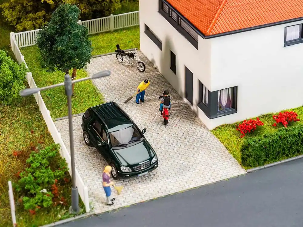 Faller 170317 H0 Straßenfolie Kopfsteinpflaster grau meliert Markenware