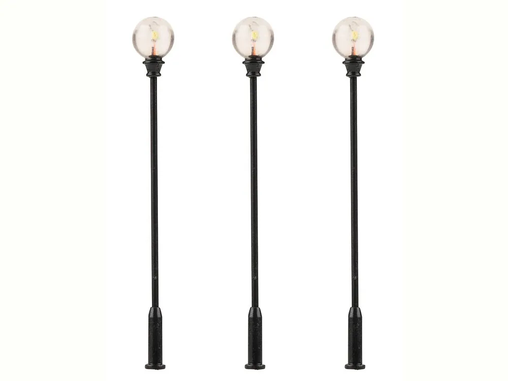 Expressversand Faller 180113 H0 LED Parklaternen Kugel-Aufsatzleuchte warmweiß 3x