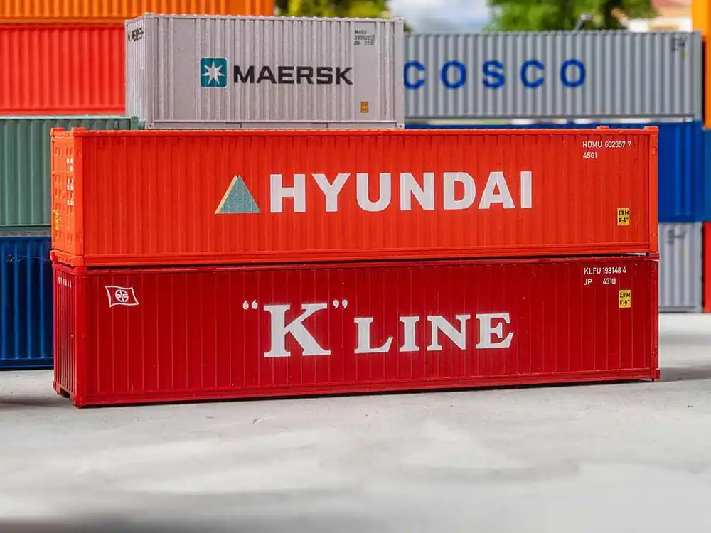 Nur Heute Faller 182055 H0 40ft Container LINE & HYUNDAI 2x