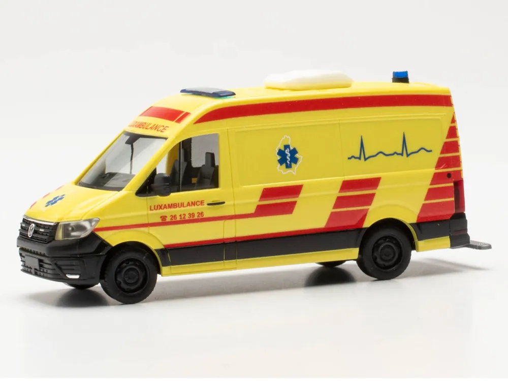 Herpa 097529 H0 PKW VW Crafter RTW Luxambulance Im Trend