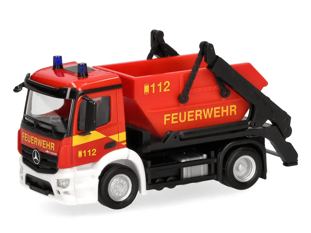 Herpa 098250 H0 LKW Mercedes Actros S Absetzkipper AK12 Feuerwehr Billig