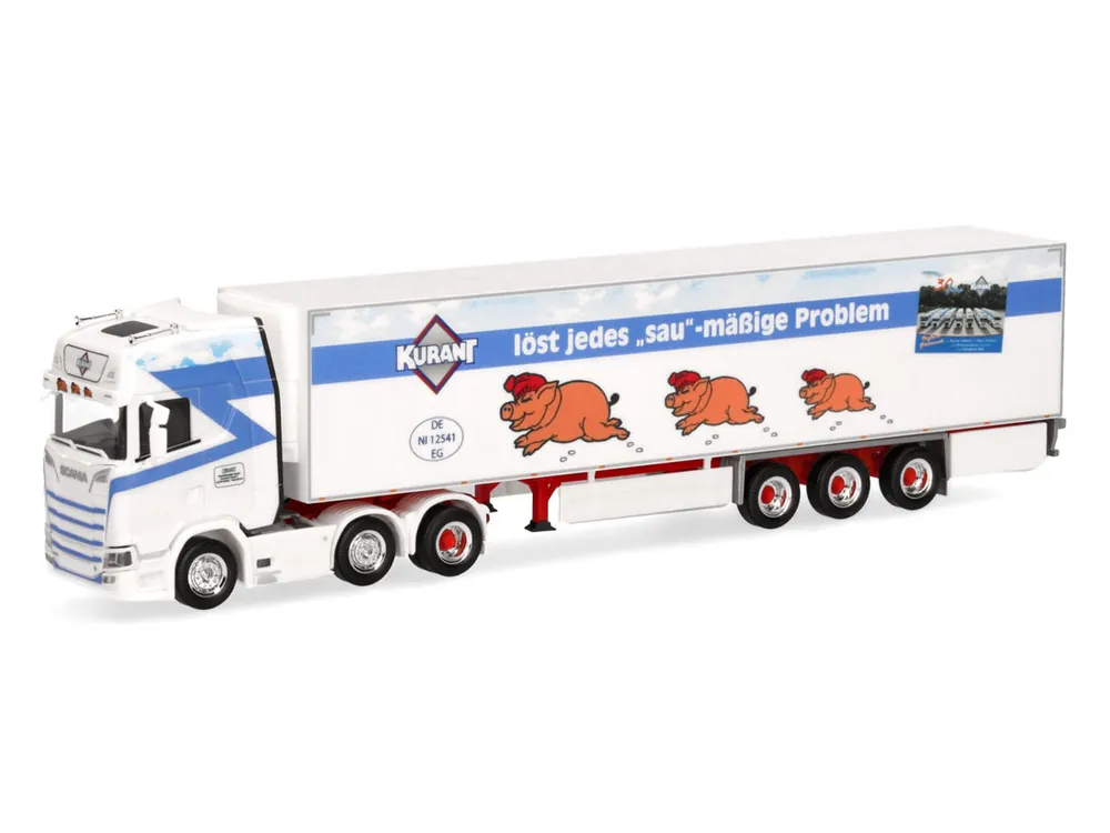 Neu Herpa 317474 H0 LKW Scania CS 20 HD Kühlkoffer-Sattelzug Kurant Fleisch
