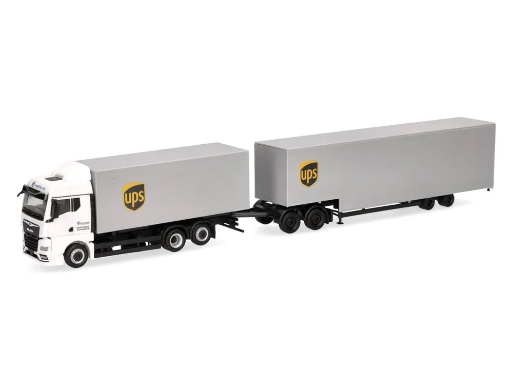 Sofort Bestellen Herpa 318570 H0 LKW MAN TGX GM Wechselkoffer-LKW mit Jumbokofferauflieger UPS