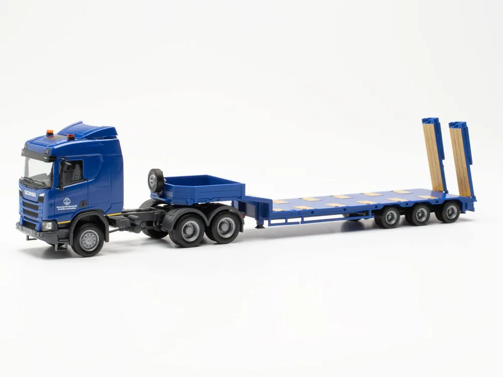 Kostenloser Rückversand Herpa 747035 H0 LKW Scania CR ND Semitieflade-Sattelzug Wehrtechnische Dienststelle für Waffen und Munition