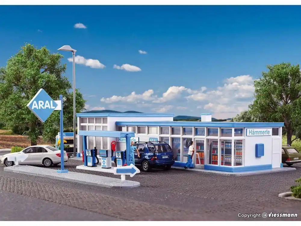 Kostenfreie Lieferung Kibri 38544 H0 Historische ARAL Tankstelle mit LED-Beleuchtung