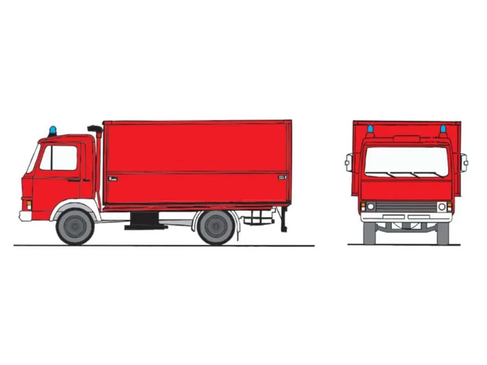 Loewe 4048 H0 LKW Magirus Deutz Zeta 90 M 5 GW-ÖL Neutral Feuerwehrrot Billig