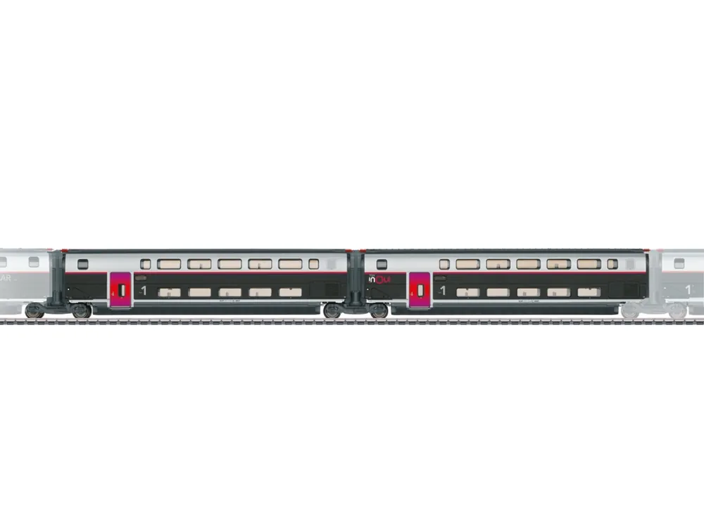 Exklusiv Marklin 43428 Personenwagenset Ergänzungsset 1 TGV INOUI SNCF 2x