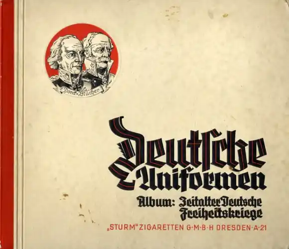 Abverkauf Deutsche Uniformen, Album II, Zeitalter Deutsche Freiheitskriege, Sammelbilderalbum Sturm Zigaretten