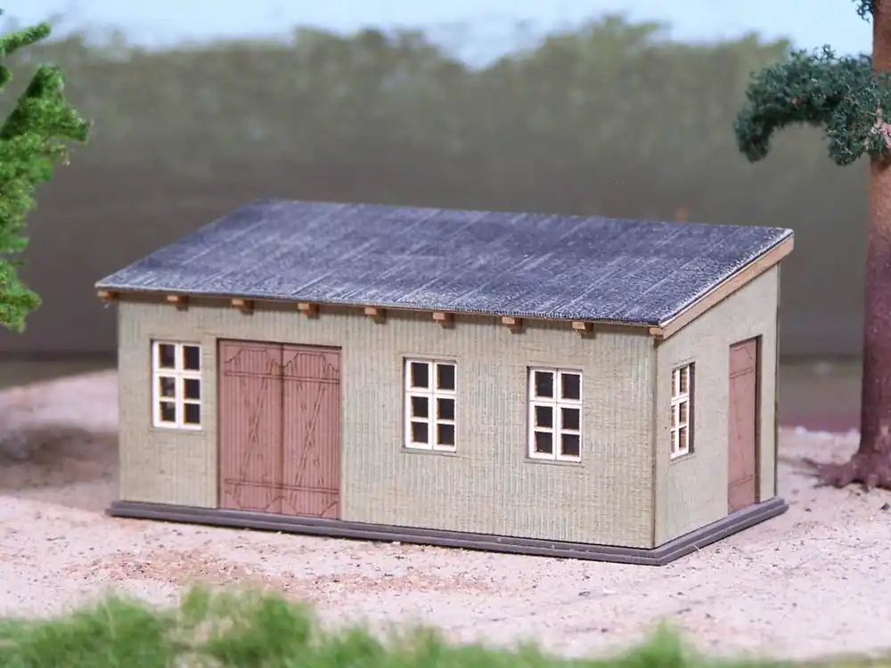 Preisknaller Modellbahn Union MU-H0-H00296 H0 Flachdachhütte – Werkstatt- und Bürogebäude für eine Holzhandlung